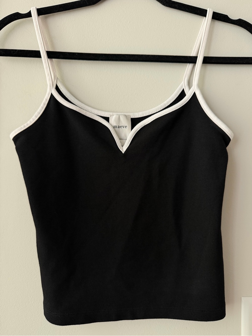 Maeve Black Camisole with White Trim